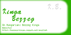 kinga bezzeg business card